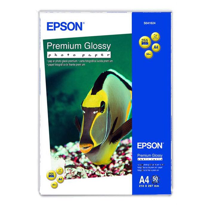 Фотопапiр EPSON Premium Glossy Photo Paper глянсовий 255г/м2 A4 50арк. (C13S041624)