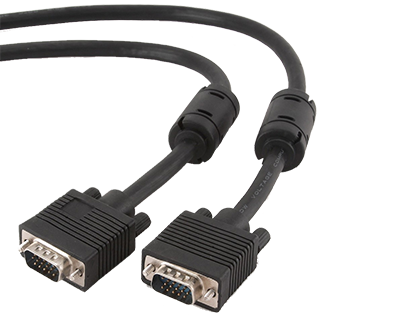 Кабель Cablexpert VGA - VGA HD15M/HD15M с 2-мя фер. кольцами, черный, 10 м (CC-PPVGA-10M-B) пакет