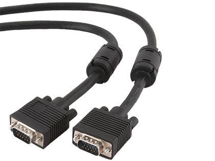 Кабель Cablexpert VGA - VGA (M/M), HD15, з 2-ма фер. кільцями, чорний, 10 м (CC-PPVGA-10M-B) пакет