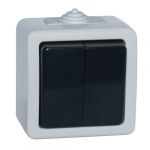 Вимикач SVEN Storm SE-72018 подвійний прохідний (перемикач) накладного типу сірий