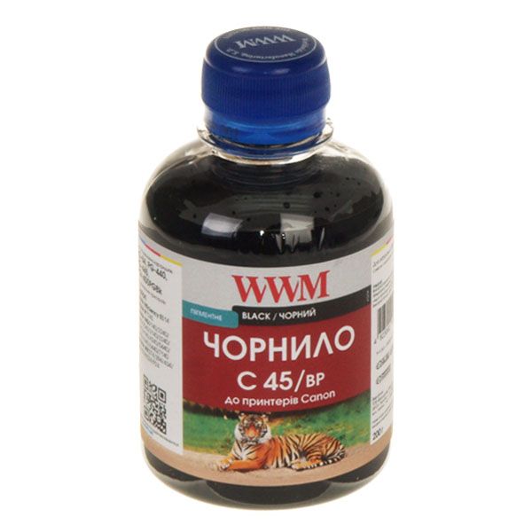 Чорнило WWM CANON PG-440/PG-445/PGI-450 (Black Pigment) (C45/BP) 200г