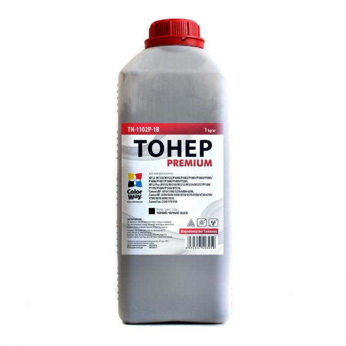 Тонер ColorWay (TH-1102P-1B) HP P1102/P1606/Canon 725/Canon 728, 1000г Premium