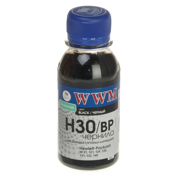 Чорнило WWM HP C8767/C8765/C9362 (Black Pigmented) (H30/BP-2) 100г