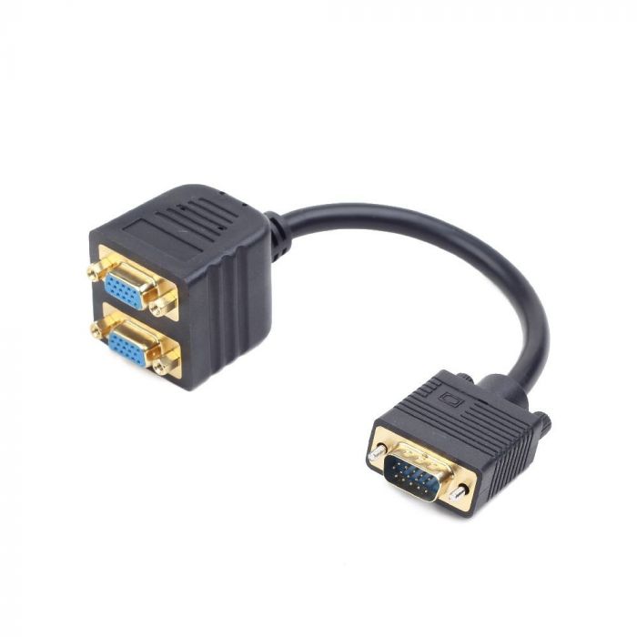 Кабель Cablexpert VGA - 2хVGA, (M/F), 2хHD15F/HD15M, 0.2 м, Black (CC-VGAX2-20CM)