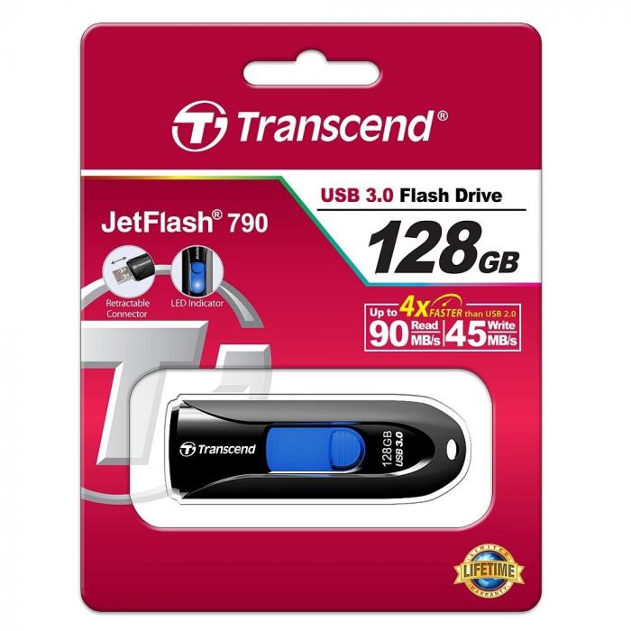 Флеш-накопичувач USB3.0 128GB Transcend JetFlash 790 (TS128GJF790K)