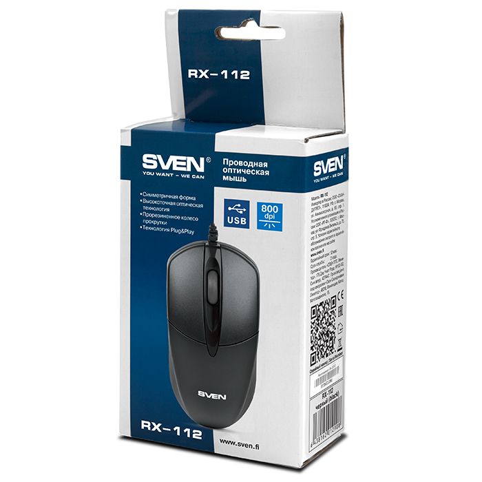 Мишка Sven RX-112 Black USB