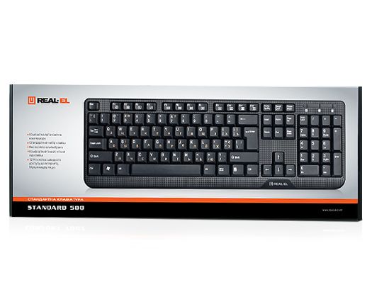 Клавіатура REAL-EL Standard 500 Ukr Black USB 