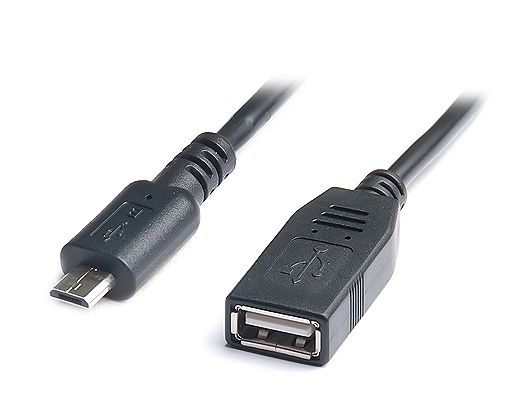 Кабель REAL-EL USB - micro USB V 2.0 (F/M), 0.1 м, чорний (EL123500014)