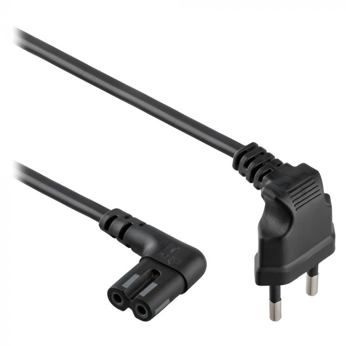 Кабель живлення Cablexpert (PC-184L) CEE7/16-C7, кутовий, 1 м, чорний