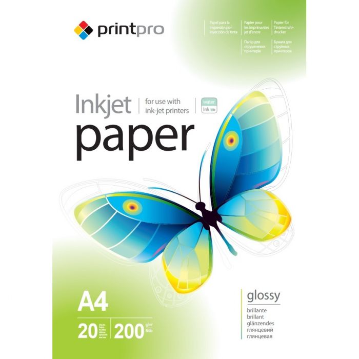 Фотопапір PrintPro глянцевий 200г/м2 A4 20арк (PGE200020A4)