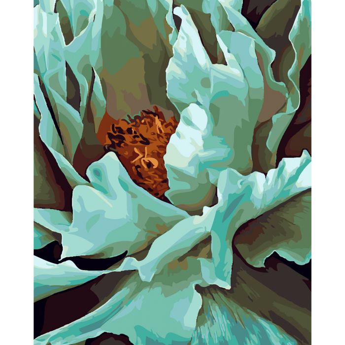 Картина за номерами Strateg ПРЕМІУМ Загадкова квітка з лаком розміром 40х50 см SY6336