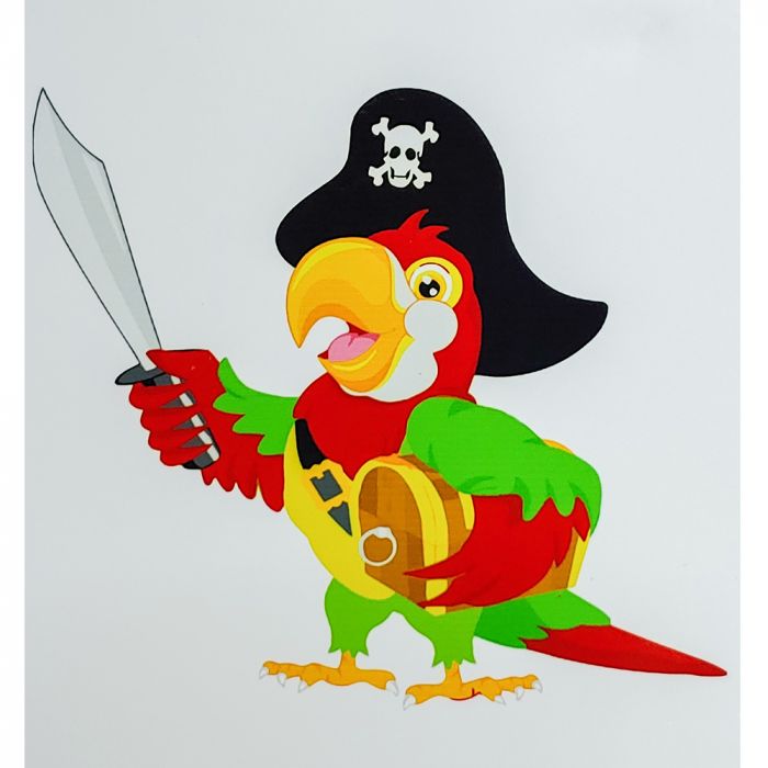 Картина за номерами Strateg ПРЕМІУМ Папуга пірат з лаком розміром 30х40 см (SS6665)