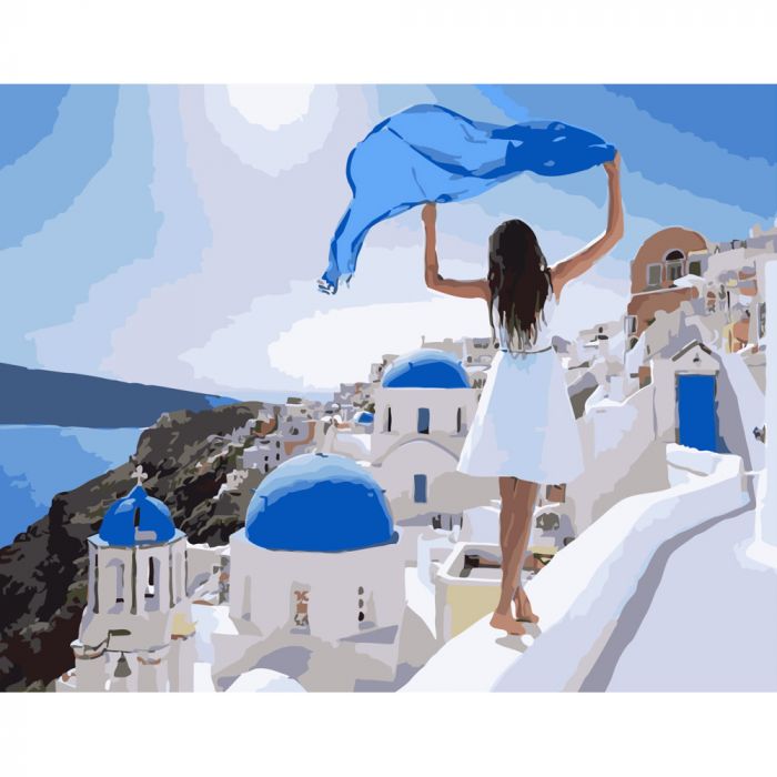 Картина за номерами Strateg ПРЕМІУМ На даху в Греції розміром 40х50 см (GS426)