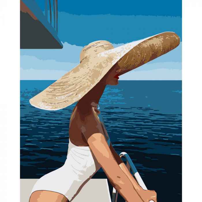 Картина за номерами Strateg ПРЕМІУМ Відпочинок на яхті розміром 40х50 см (GS500)