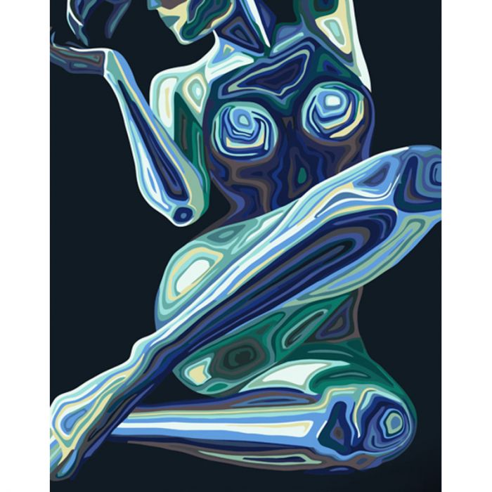 Картина за номерами Strateg ПРЕМІУМ Дівчина в абстракції розміром 40х50 см (GS1206)