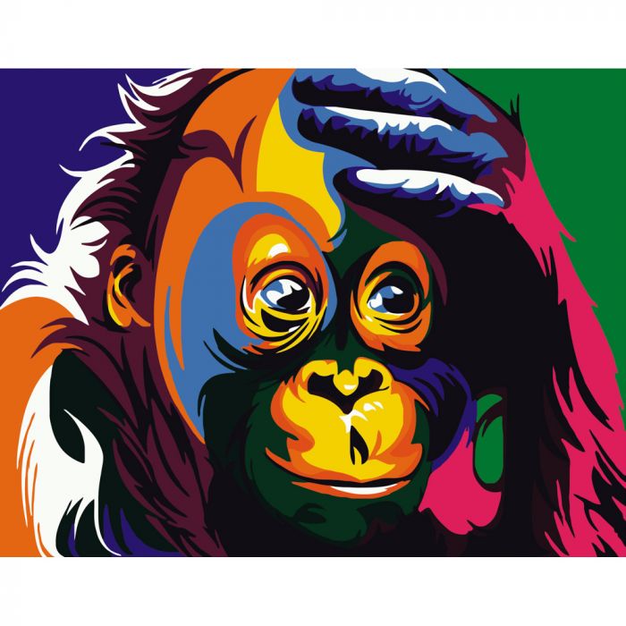 Картина за номерами Strateg  Поп-арт обезьянка без підрамника розміром 40х50 см (BR002)
