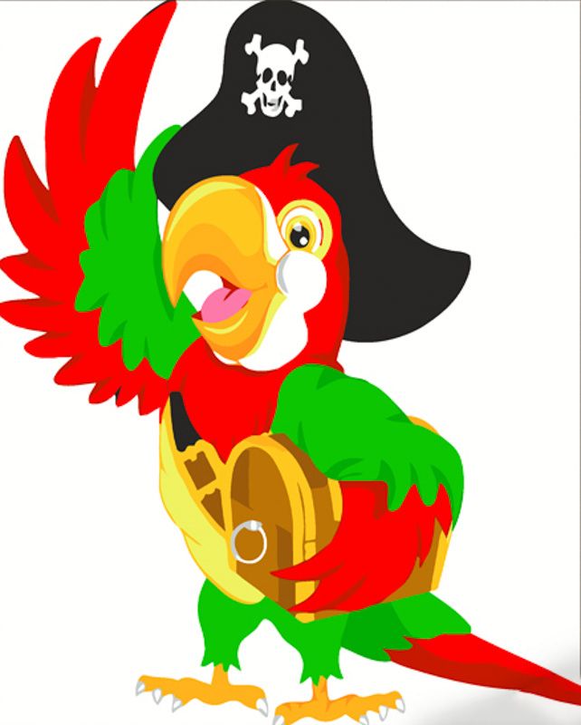 Картина за номерами Strateg ПРЕМІУМ Папуга-пірат розміром 30х30 см (ES125)