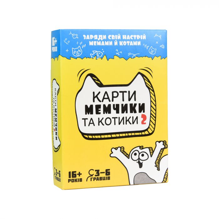 Настільна гра Strateg Карти мемчики та котики 2 розважальна українською мовою (30735)