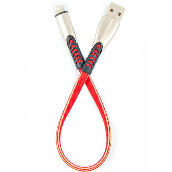 Кабель Dengos USB - Lightning (M/M) 0.25 м Red (PLS-L-SHRT-PLSK-RED)