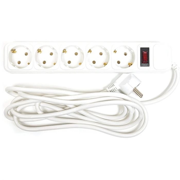 Фільтр живлення PowerPlant JY-1056/3 (PPSA10M30S5) 5 розеток, 3 м, білий пакет