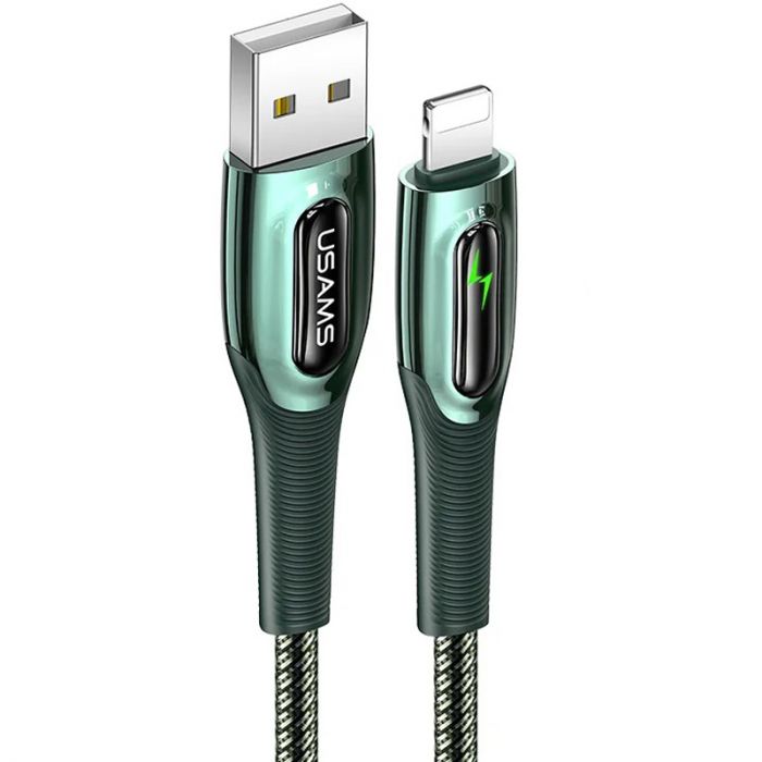 Кабель Usams US-SJ469 USB - Lightning (M/M), 1.2 м, Dark Green (SJ469USB02)
