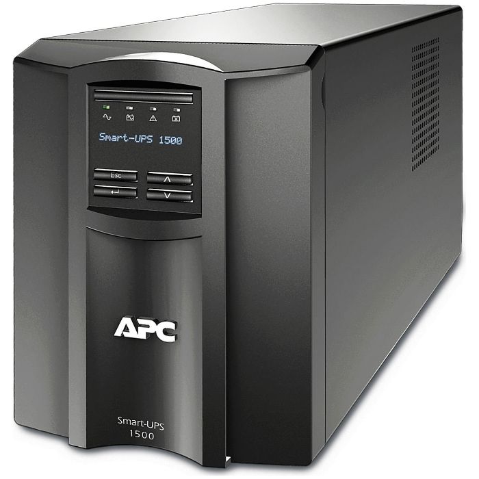 Джерело безперебійного живлення APC Smart-UPS 1500VA LCD, Lin.int., AVR, 8 х IEC, SmartSlot, USB, RJ-45, метал (SMT 1500I)