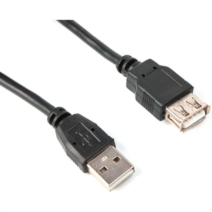 Кабель Maxxter USB - USB V 2.0 (M/F), 1.8 м, чорний (U-AMAF-6) 