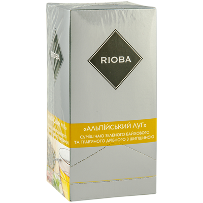 Суміш чаю Rioba Альпійський луг зеленого трав`ян 25*1.5г/уп
