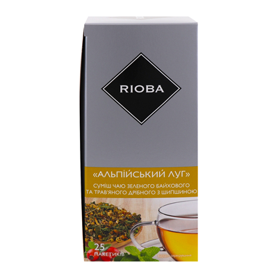 Суміш чаю Rioba Альпійський луг зеленого трав`ян 25*1.5г/уп