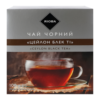 Чай Rioba Ceylon Black Tea чорний цейлонський дрібний 50*2г
