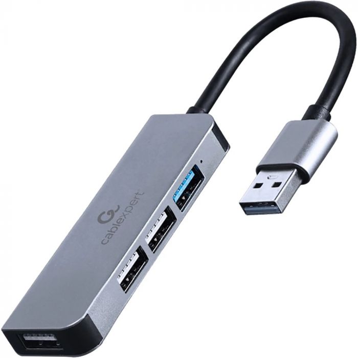 USB-хаб Cablexpert 4 ports Grey (UHB-U3P1U2P3-01)